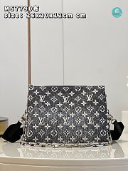 Louis Vuitton Coussin PM Bag Grey Monogram Denim 26 x 20 x 12 cm - 1