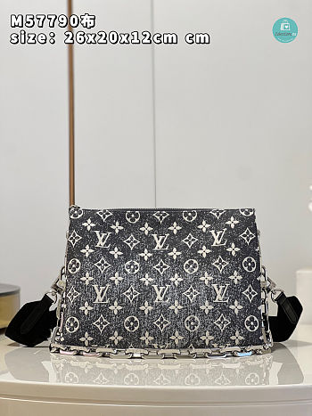 Louis Vuitton Coussin PM Bag Grey Monogram Denim 26 x 20 x 12 cm