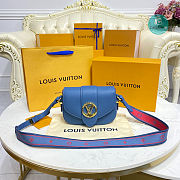 Louis Vuitton Pont 9 Soft PM Grained Calfskin Leather Blue 21 x 15 x 6.5 cm - 1