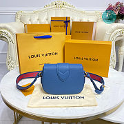 Louis Vuitton Pont 9 Soft PM Grained Calfskin Leather Blue 21 x 15 x 6.5 cm - 5