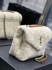 YSL LouLou Shoulder Bag Shearling Toy 25×17×9cm - 4