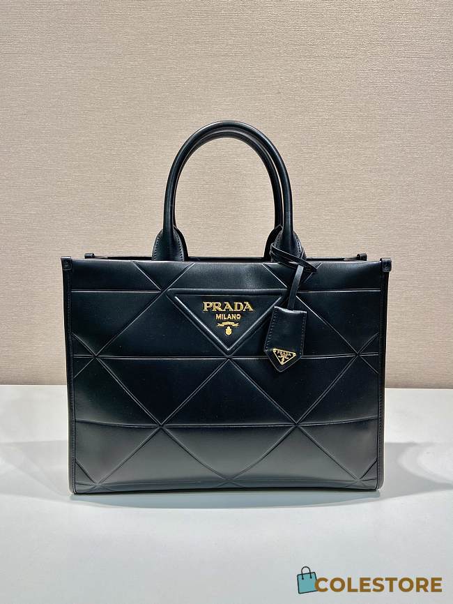 Prada Medium Leather Handbag In Black 35x27x10cm - 1