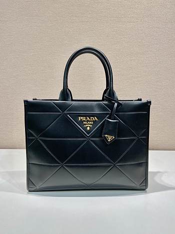 Prada Medium Leather Handbag In Black 35x27x10cm