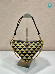 Prada Double Triangle Symbole Mini Bag Beige/Black 23x25x5cm - 5