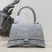 Colestore Balenciaga Hourglass XS Top Handle Bag in Rhinestones Grey 23x10x14cm - 1