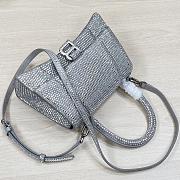 Colestore Balenciaga Hourglass XS Top Handle Bag in Rhinestones Grey 23x10x14cm - 4