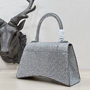 Colestore Balenciaga Hourglass XS Top Handle Bag in Rhinestones Grey 23x10x14cm - 6