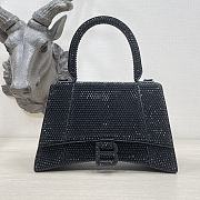 Colestore Balenciaga Hourglass XS Top Handle Bag in Rhinestones Black 23x10x14cm - 1