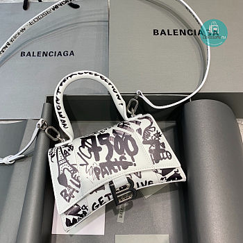 Colestore Balenciaga Hourglass XS Graffiti-Print Leather Bag 19x8x11cm