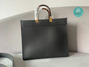 Fendi Sunshine Medium Dark Grey Leather And Elaphe Shopper 35x31x17cm - 6