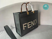 Fendi Sunshine Medium Dark Grey Leather And Elaphe Shopper 35x31x17cm - 4