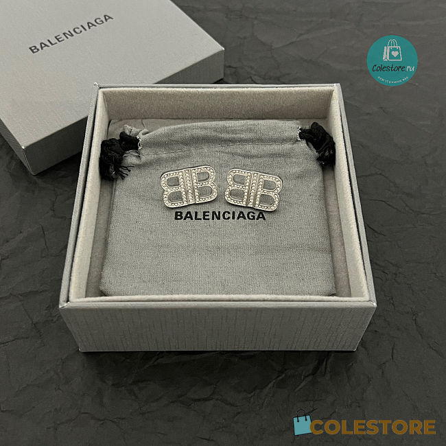 Balenciaga BB 2.0 XS Earrings In Grey  - 1