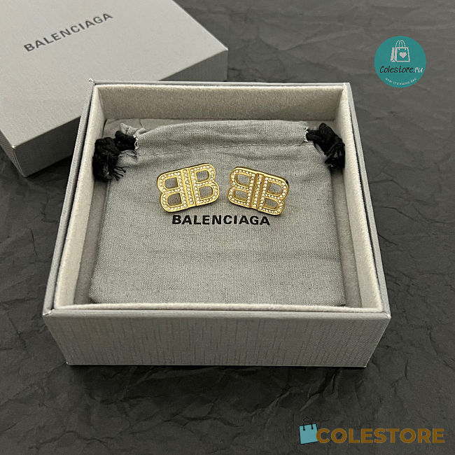 Balenciaga BB 2.0 XS Earrings In Gold - 1