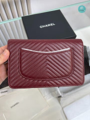 Chanel Red Chevron Lambskin Leather Classic WOC Clutch Bag 19×12.5×3.5cm - 4