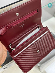 Chanel Red Chevron Lambskin Leather Classic WOC Clutch Bag 19×12.5×3.5cm - 5