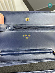 Chanel Navy Chevron Lambskin Leather Classic WOC Clutch Bag 19×12.5×3.5cm - 2