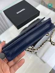 Chanel Navy Chevron Lambskin Leather Classic WOC Clutch Bag 19×12.5×3.5cm - 6