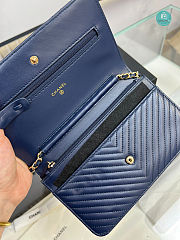 Chanel Navy Chevron Lambskin Leather Classic WOC Clutch Bag 19×12.5×3.5cm - 5