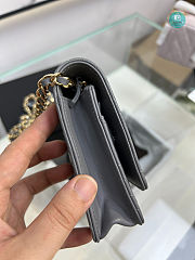 Chanel Grey Chevron Lambskin Leather Classic WOC Clutch Bag 19×12.5×3.5cm - 2