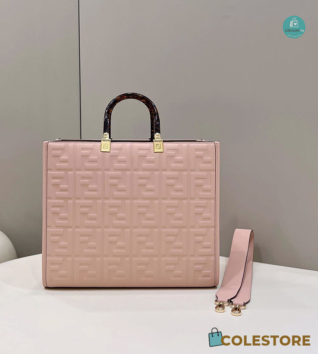 Fendi Sunshine Medium Pink Leather Shopper 37x13.5x32 - 1