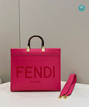Fendi Pink Sunshine Logo Debossed Medium Tote Bag 36x13x32 cm - 1