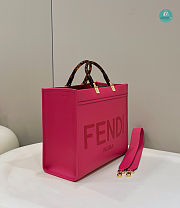 Fendi Pink Sunshine Logo Debossed Medium Tote Bag 36x13x32 cm - 4