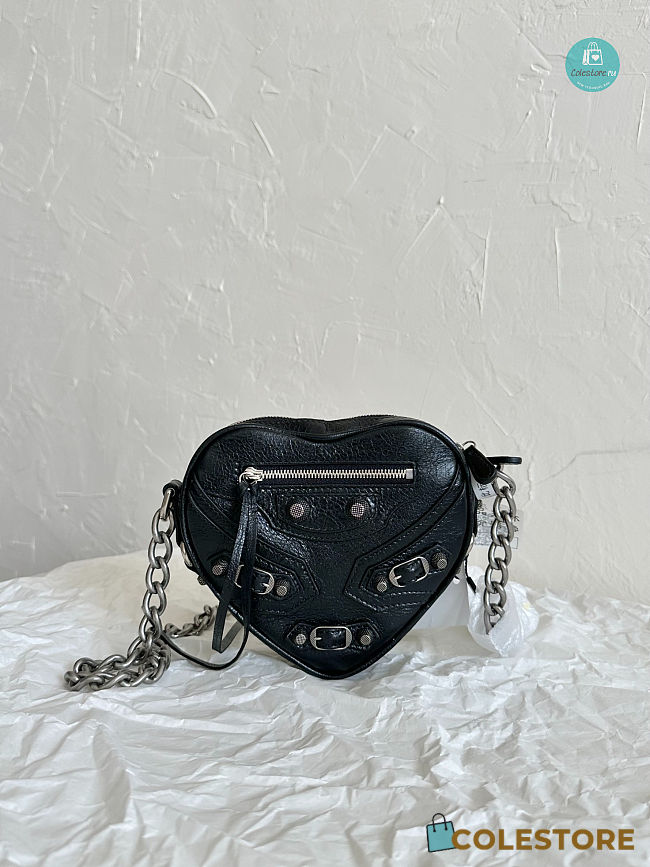 Colestore Balenciaga Le Cagole Leather Shoulder Bag in Black 16×12.7×4.5cm - 1