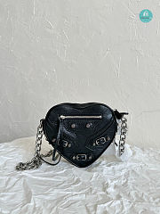 Colestore Balenciaga Le Cagole Leather Shoulder Bag in Black 16×12.7×4.5cm - 1
