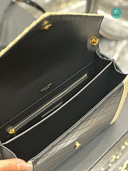 YSL Gaby Satchel In Quilted Suede And Shearling Ibn Black 20×14.5×4.5cm - 4