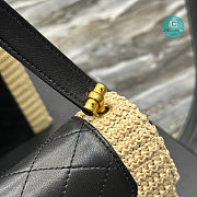 YSL Gaby Raffia-Trimmed Quilted Leather Shoulder Bag 26×18×5cm - 5