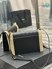 YSL Gaby Raffia-Trimmed Quilted Leather Shoulder Bag 26×18×5cm - 4