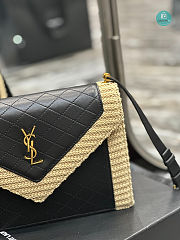 YSL Gaby Raffia-Trimmed Quilted Leather Shoulder Bag 26×18×5cm - 2