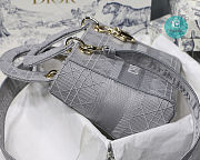 Lady Dior Canvas Embroidered Cannage Medium 24x20x11cm - 6