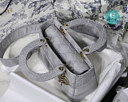Lady Dior Canvas Embroidered Cannage Medium 24x20x11cm - 4