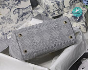Lady Dior Canvas Embroidered Cannage Medium 24x20x11cm - 3