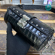 Louis Vuitton Black Papillon Trunk Epi Crocodile Pattern Leather 20x10x10cm - 2