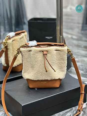 YSL Shearling Bucket Bag 14.5×20×12cm