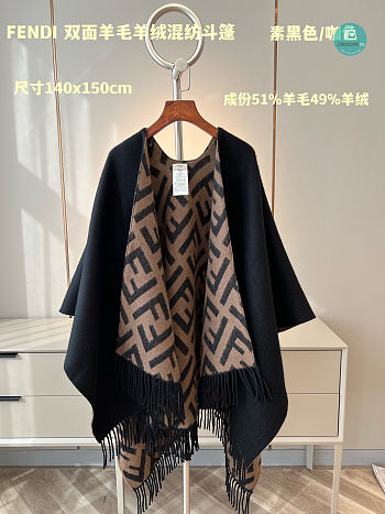 Fendi Poncho Multicolour Wool and Cashmere 140x150cm