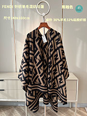 Fendi Poncho Brown Wool and Cashmere 140x160cm - 1
