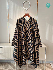 Fendi Poncho Brown Wool and Cashmere 140x160cm - 2