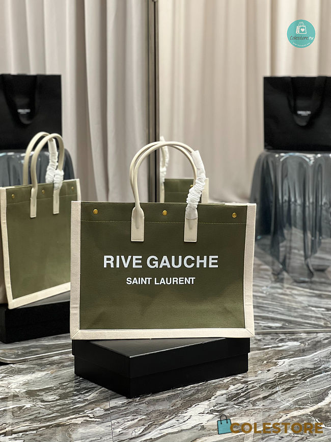 YSL Rive Gauche Tote Bag In Green 48x36x16cm - 1