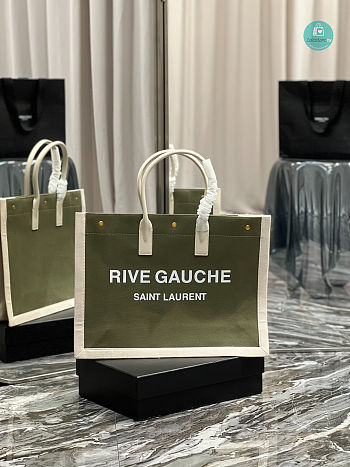 YSL Rive Gauche Tote Bag In Green 48x36x16cm
