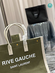 YSL Rive Gauche Tote Bag In Green 48x36x16cm - 3