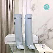 Givenchy Shark Lock Leather Knee-high Boots in Blue  - 1