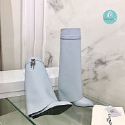 Givenchy Shark Lock Leather Knee-high Boots in Blue  - 6