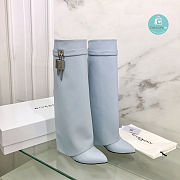 Givenchy Shark Lock Leather Knee-high Boots in Blue  - 3