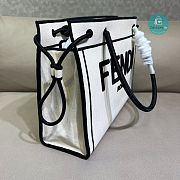 Fendi Roma Shopper Tote Canvas Small Neutral 35cm - 5