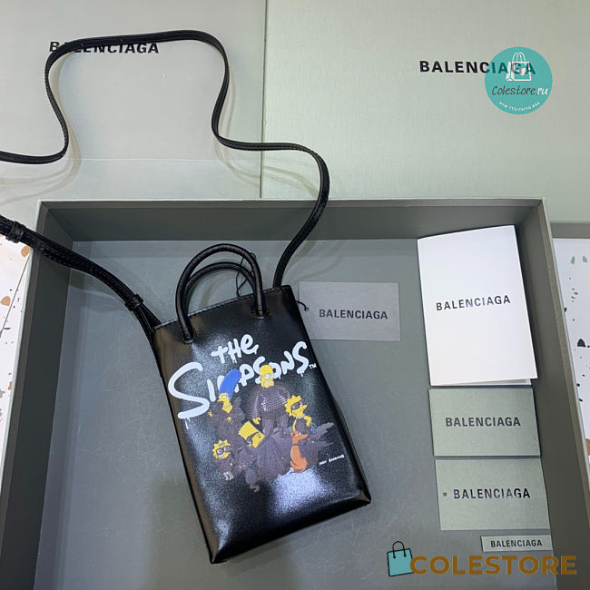 Colestore Balenciaga The Simpsons Leather Tote In Black 12x4.5x18cm - 1