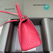 Colestore Balenciaga Hourglass S Embossed Crocodile Effect Shoulder Bag In Pink 23x10x14cm - 6