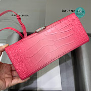 Colestore Balenciaga Hourglass S Embossed Crocodile Effect Shoulder Bag In Pink 23x10x14cm - 5